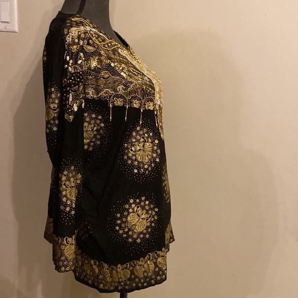 Vintage Bali chic top with beaded butterfly design size OS - Picture 8 of 13